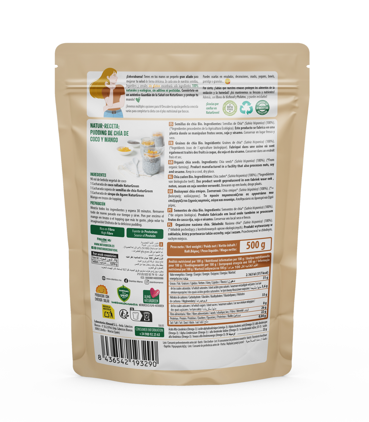 Nasiona chia Bio, NaturGreen, 500 g