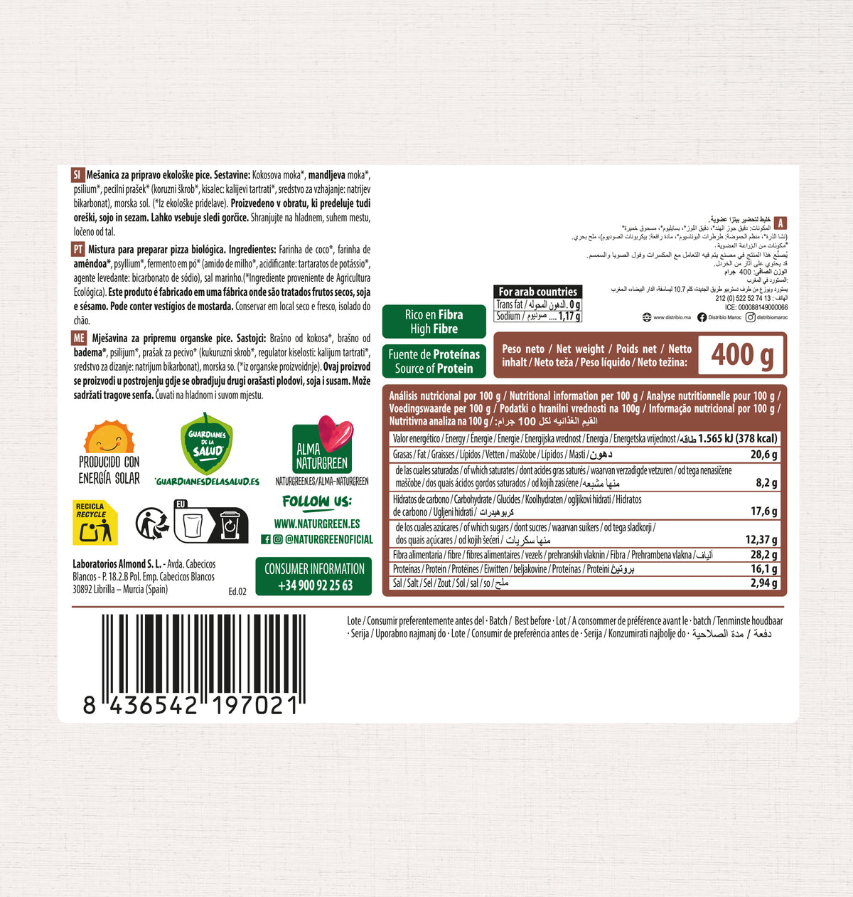 Mieszanka mąki do pizzy Keto NaturGreen 400 g