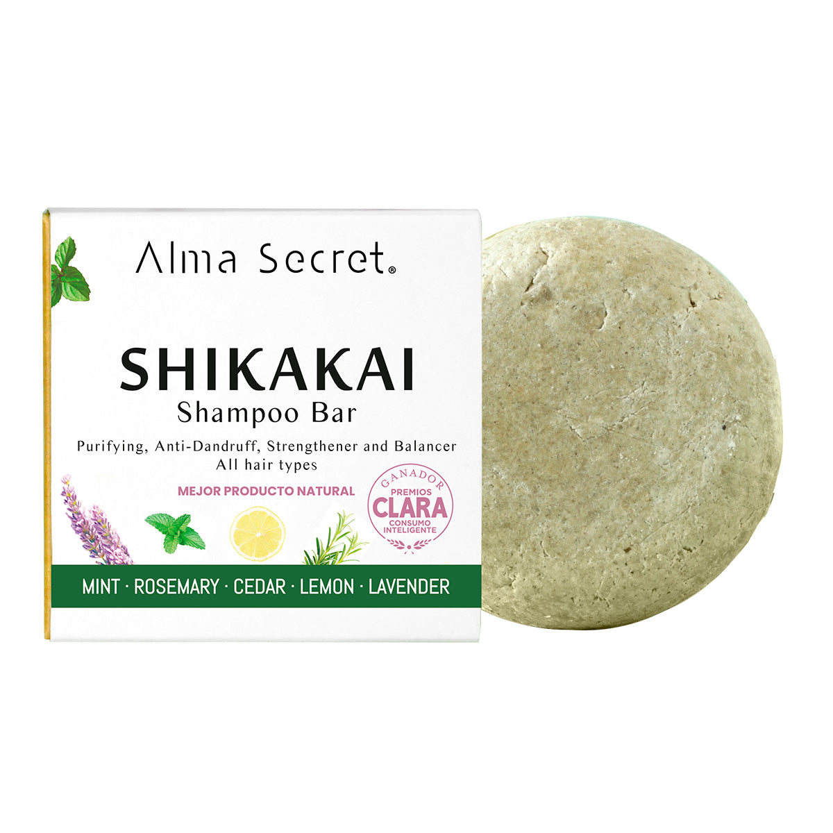 Szampon w kostce Shikakai (przeciw wypadaniu włosów, łupieżowi i zapaleniu skóry) Alma Secret 85 g