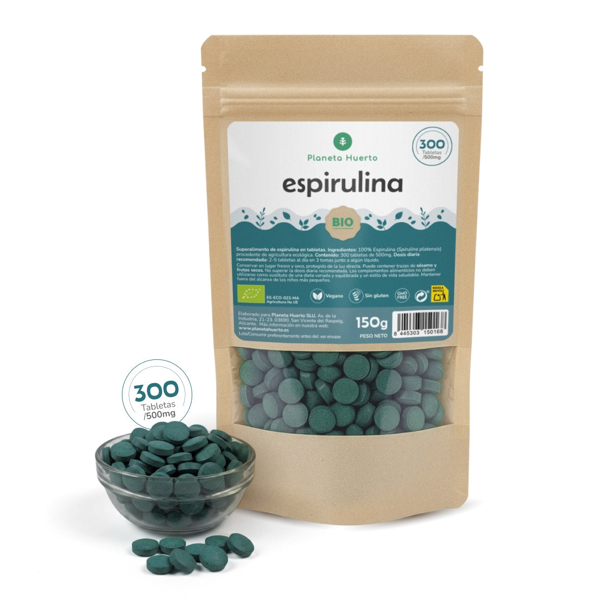 Organiczna spirulina 500mg Planet Orchard 300 tabletek