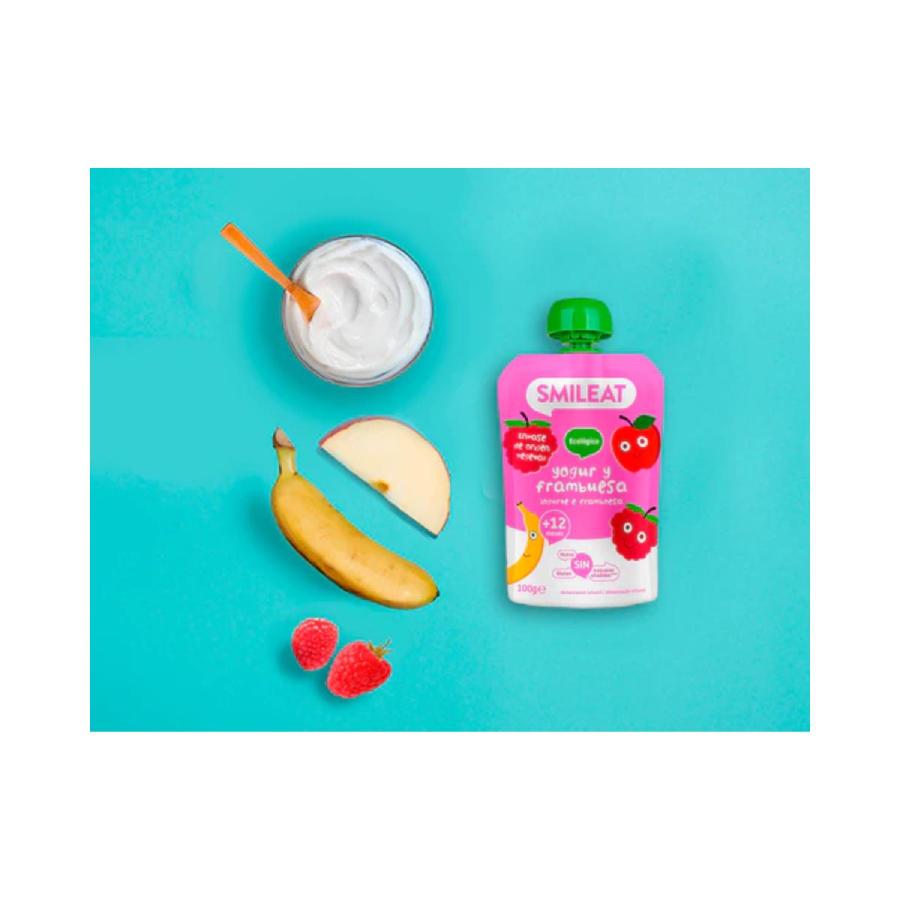 Pack 2x Pouche Yogur y Frambuesa ECO Smileat 100 g
