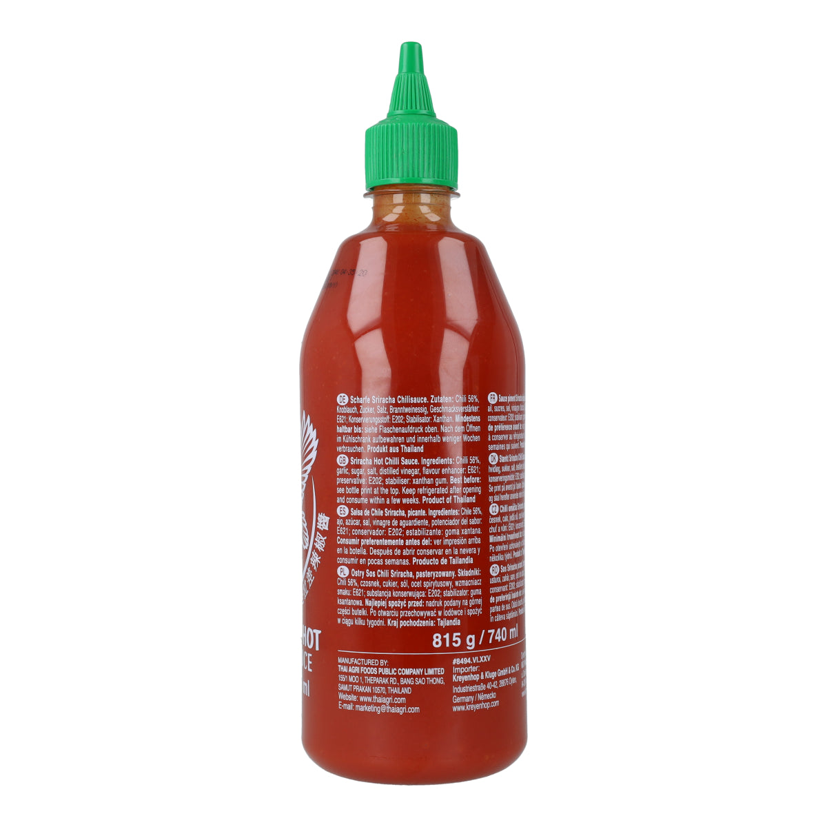 Tradycyjny sos chili Sriracha bez glutaminianu sodu Uni-Eagle 815 g – pikantny, kremowy, w stylu tajskim