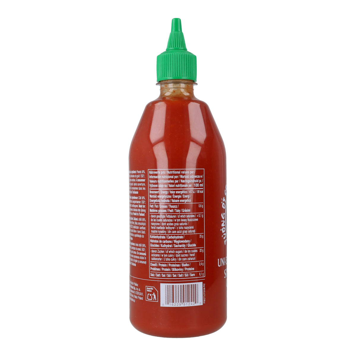 Tradycyjny sos chili Sriracha bez glutaminianu sodu Uni-Eagle 815 g – pikantny, kremowy, w stylu tajskim
