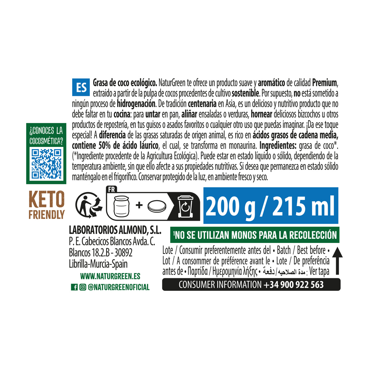 Tłuszcz kokosowy Bio NaturGreen 200 g