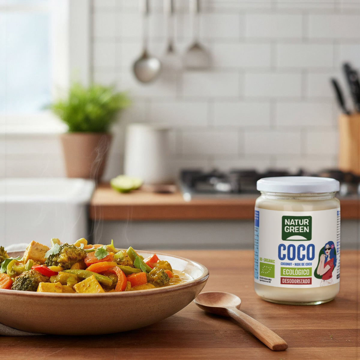 Dezynfekowany tłuszcz kokosowy BIO Naturgreen 430 ml