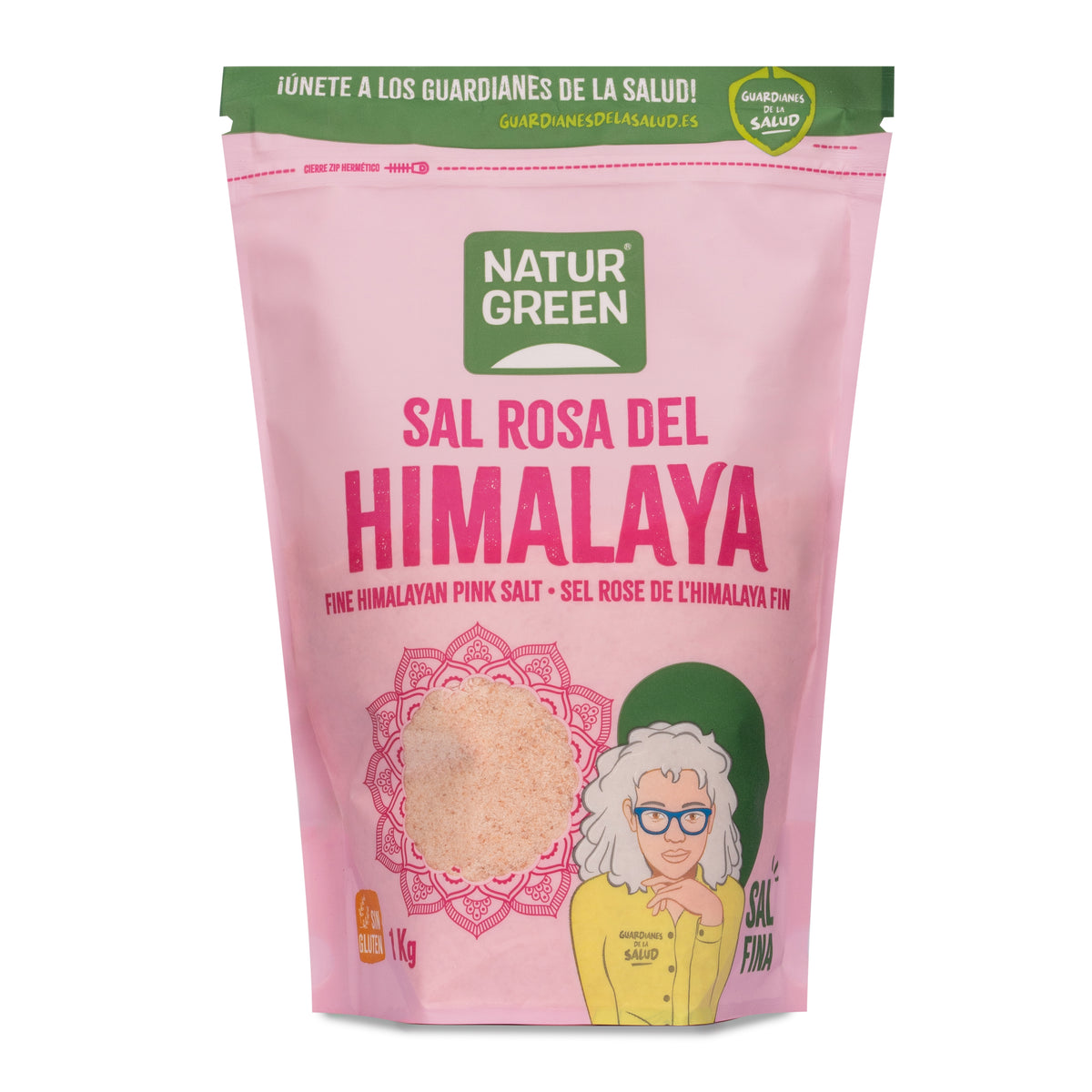 Różowa sól himalajska drobnoziarnista Naturgreen 1 kg