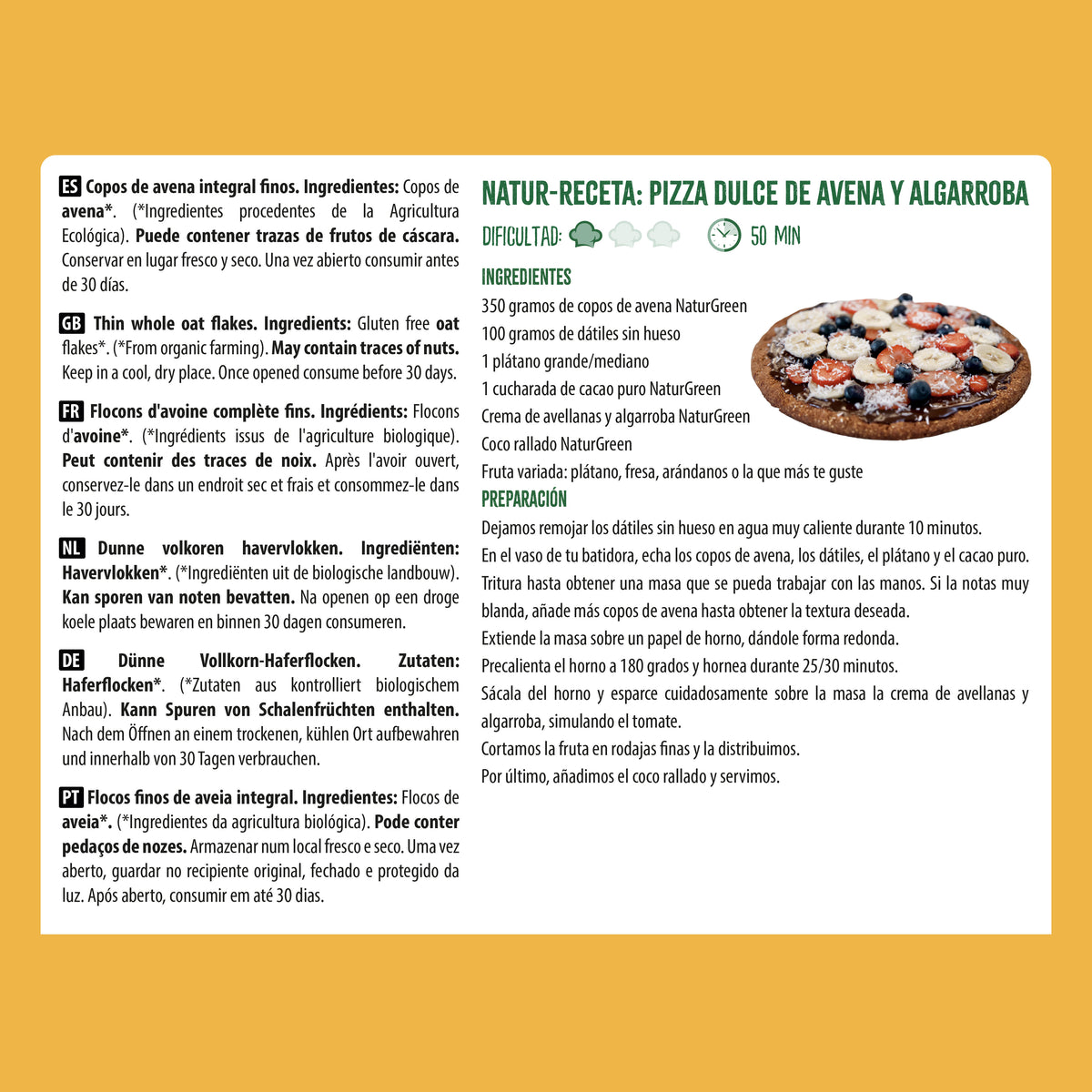 Opakowanie 2 szt. cienkich płatków owsianych bezglutenowych Bio NaturGreen Opakowanie 2 szt. po 1 kg