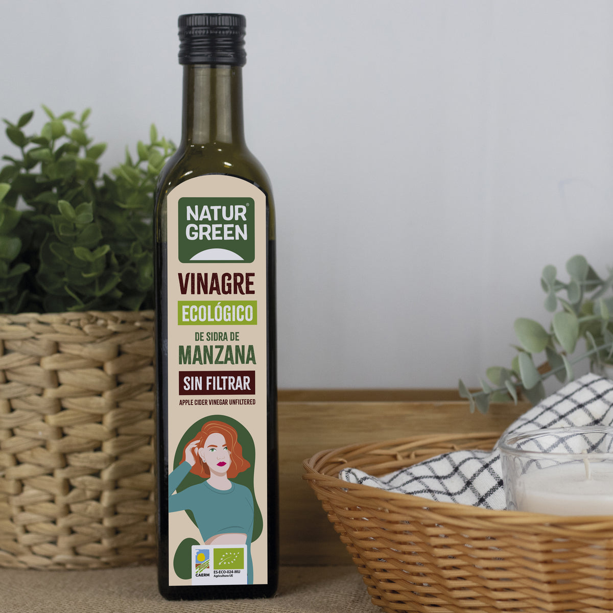 Ocet jabłkowy bio niefiltrowany NaturGreen 500 ml