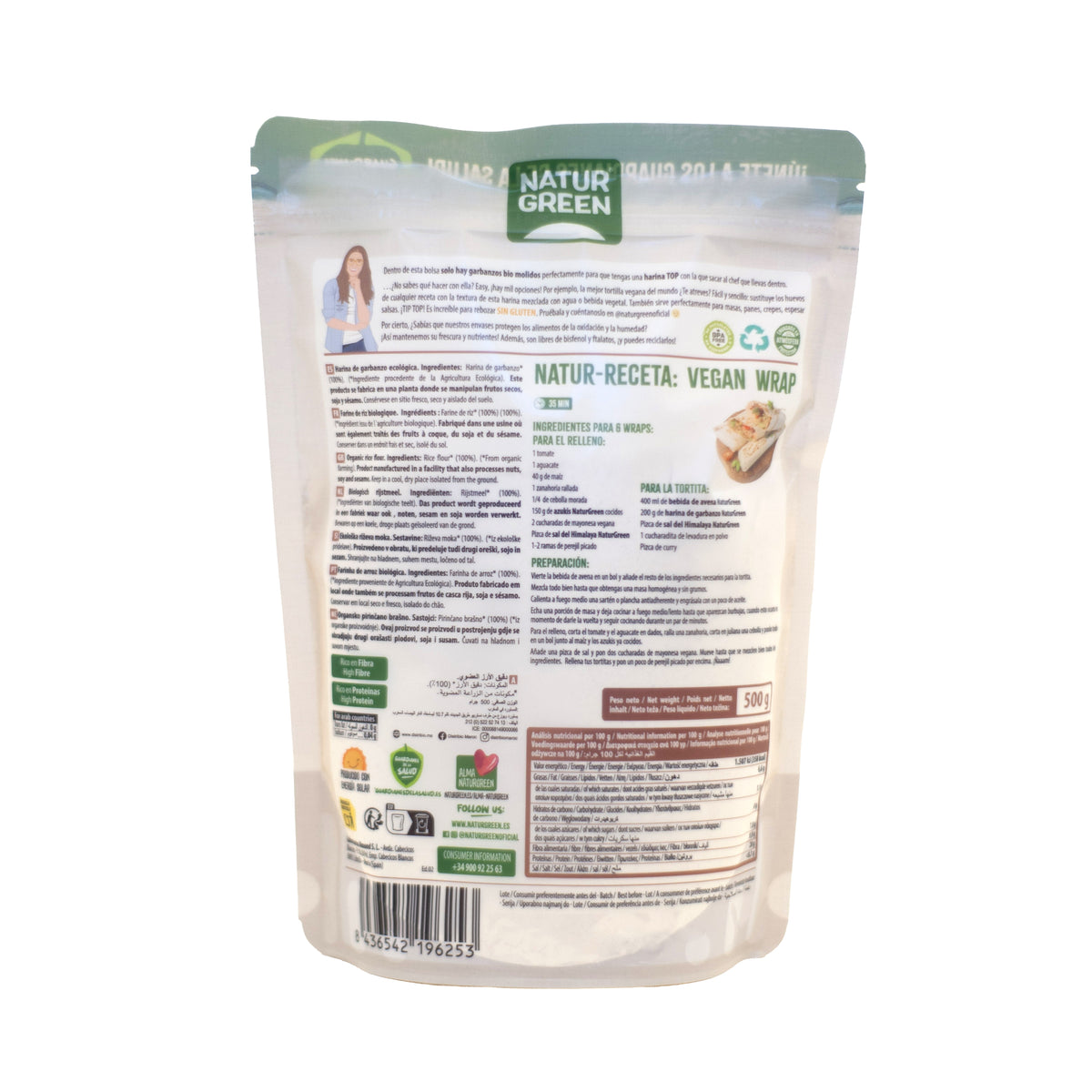 Mąka z ciecierzycy bezglutenowa NaturGreen 500 g