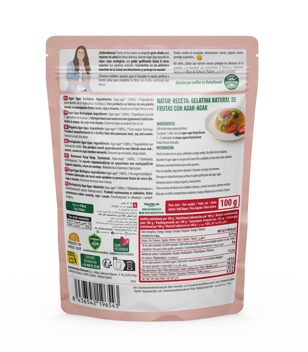 Agar Agar Bio w proszku NaturGreen 100 g