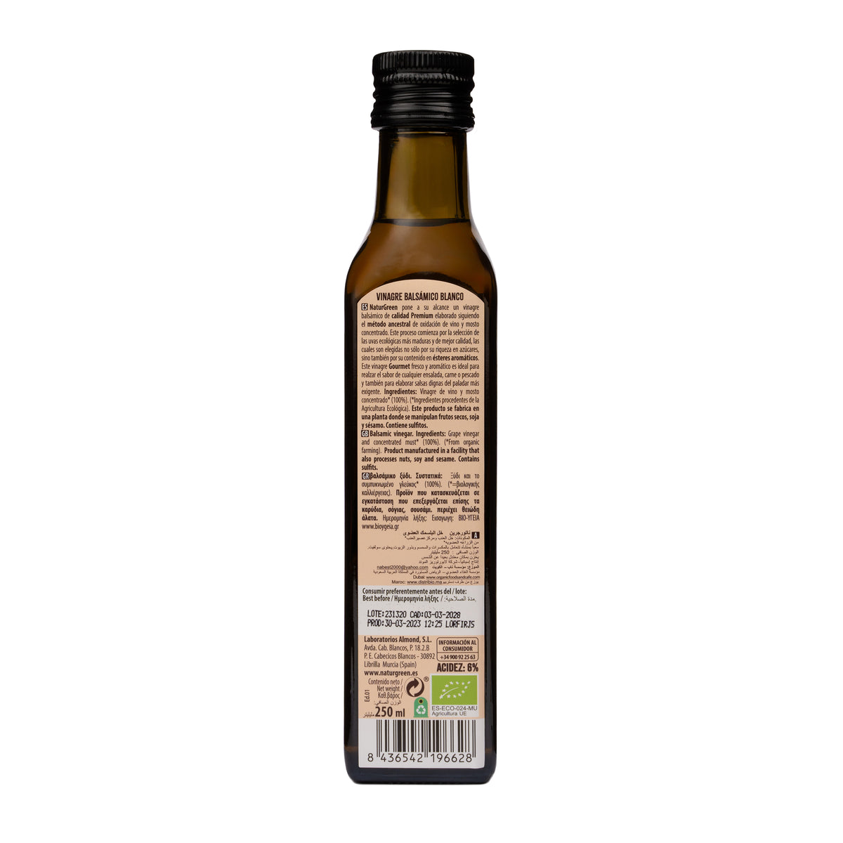 Ocet balsamiczny biały Bio NaturGreen 250 ml