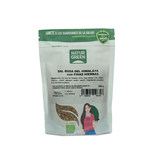 Różowa sól himalajska z ekologicznymi ziołami Naturgreen 250 g