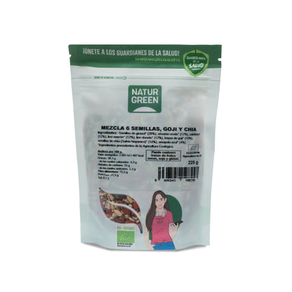 Mieszanka 6 nasion sałatki Goji i Chia Bio NaturGreen 225 g