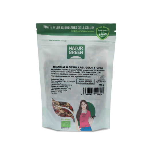Mieszanka 6 nasion sałatki Goji i Chia Bio NaturGreen 225 g