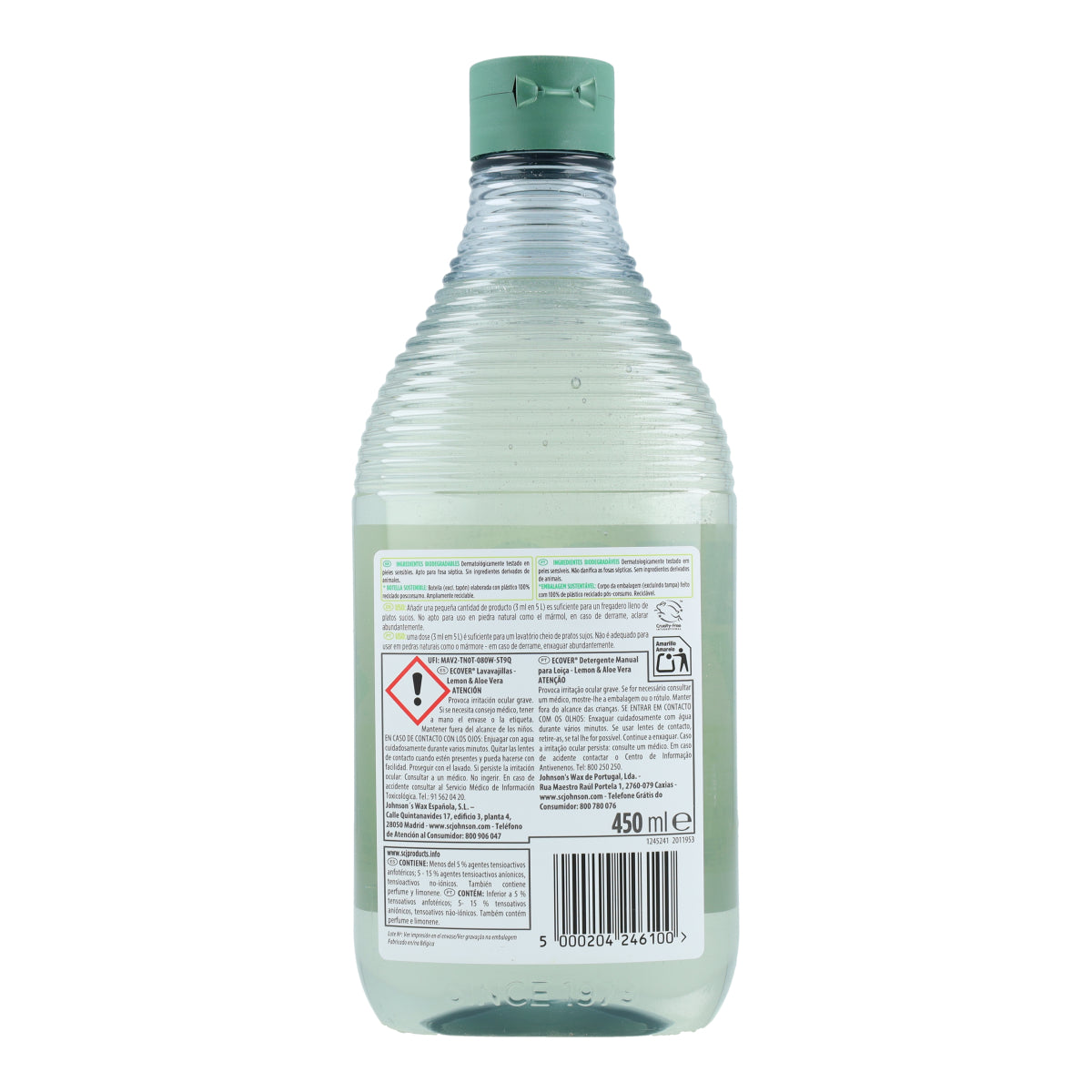 Płyn do mycia naczyń z cytryną i aloesem Ecover 450 ml