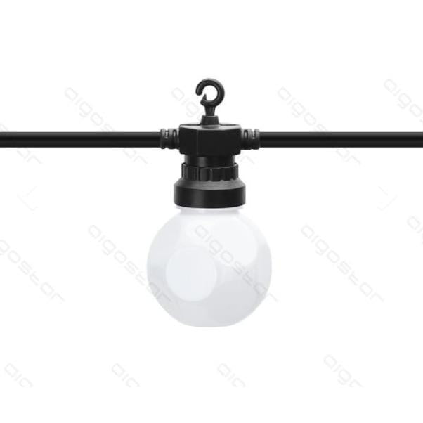 Guirnalda LED 10 bombillas translucidas blanco cálido 8M interior y exterior