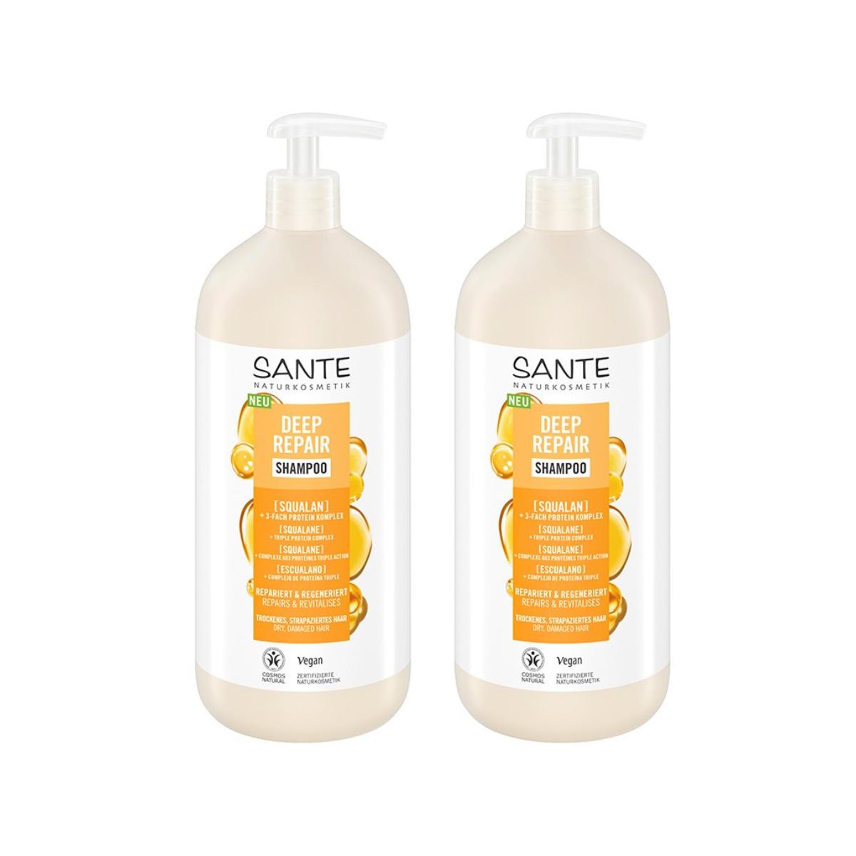 Pack 2x Champú reparación intensa escualeno Sante 950 ml