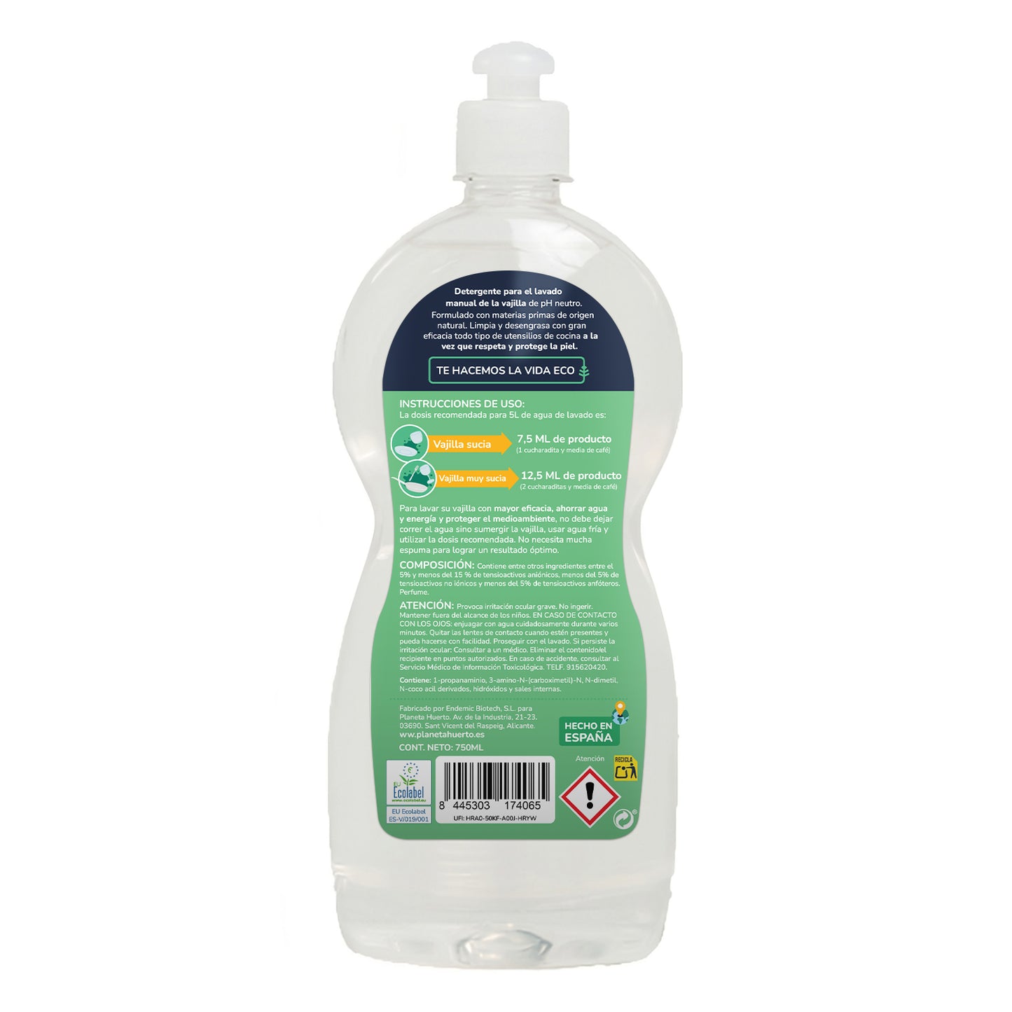Lavavajillas Manual Té Verde ECO  Planeta Huerto 750ml