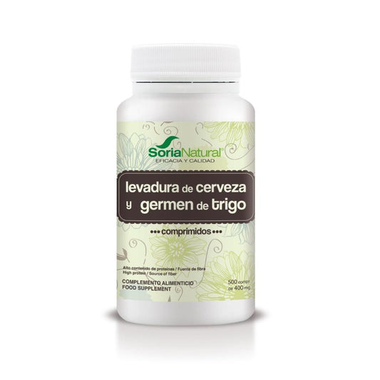 Germen de Trigo y Levadura de Cerveza Soria Natural, 500 comprimidos