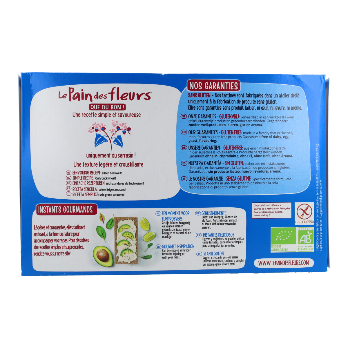 Chrupiące krakersy z pszenicy gryczanej bez soli, bezglutenowe BIO Le Pain de Fleurs 300 g