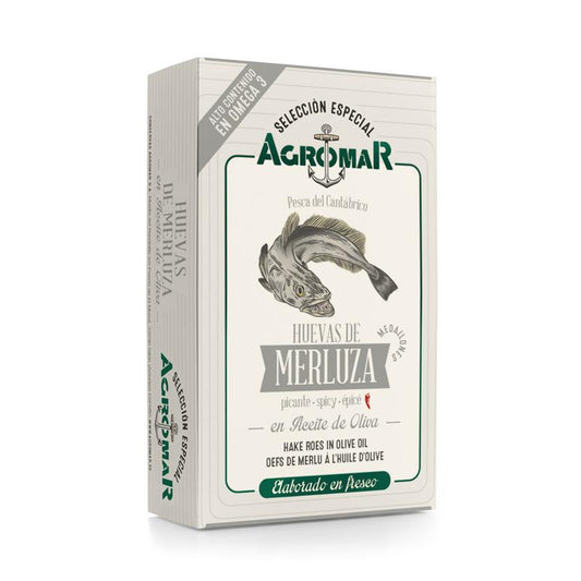 Huevas de merluza en aceite de oliva 115 g (78 g escurrido)