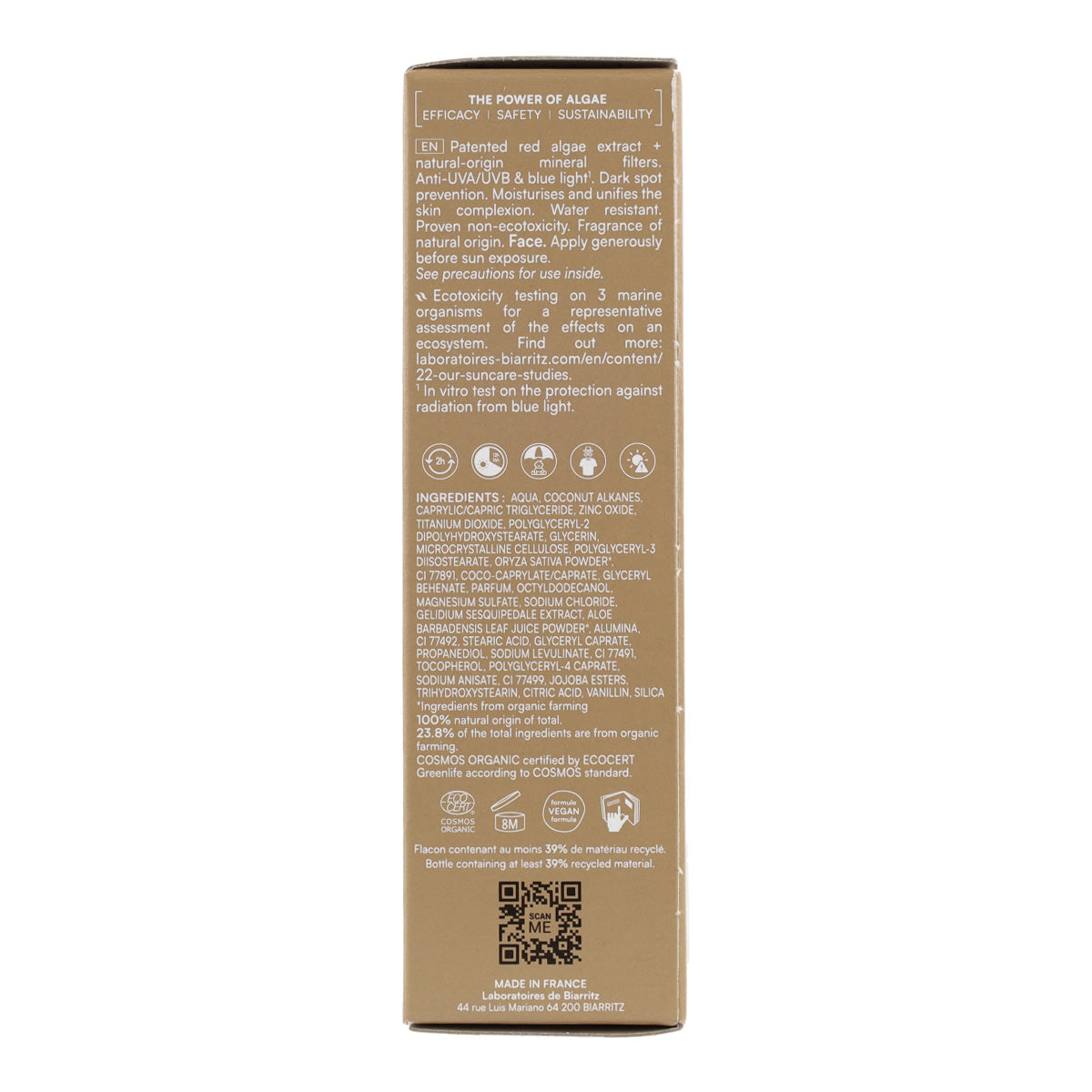 Krem przeciwsłoneczny do twarzy w kolorze beżowym SPF30 Alga Maris 50 ml