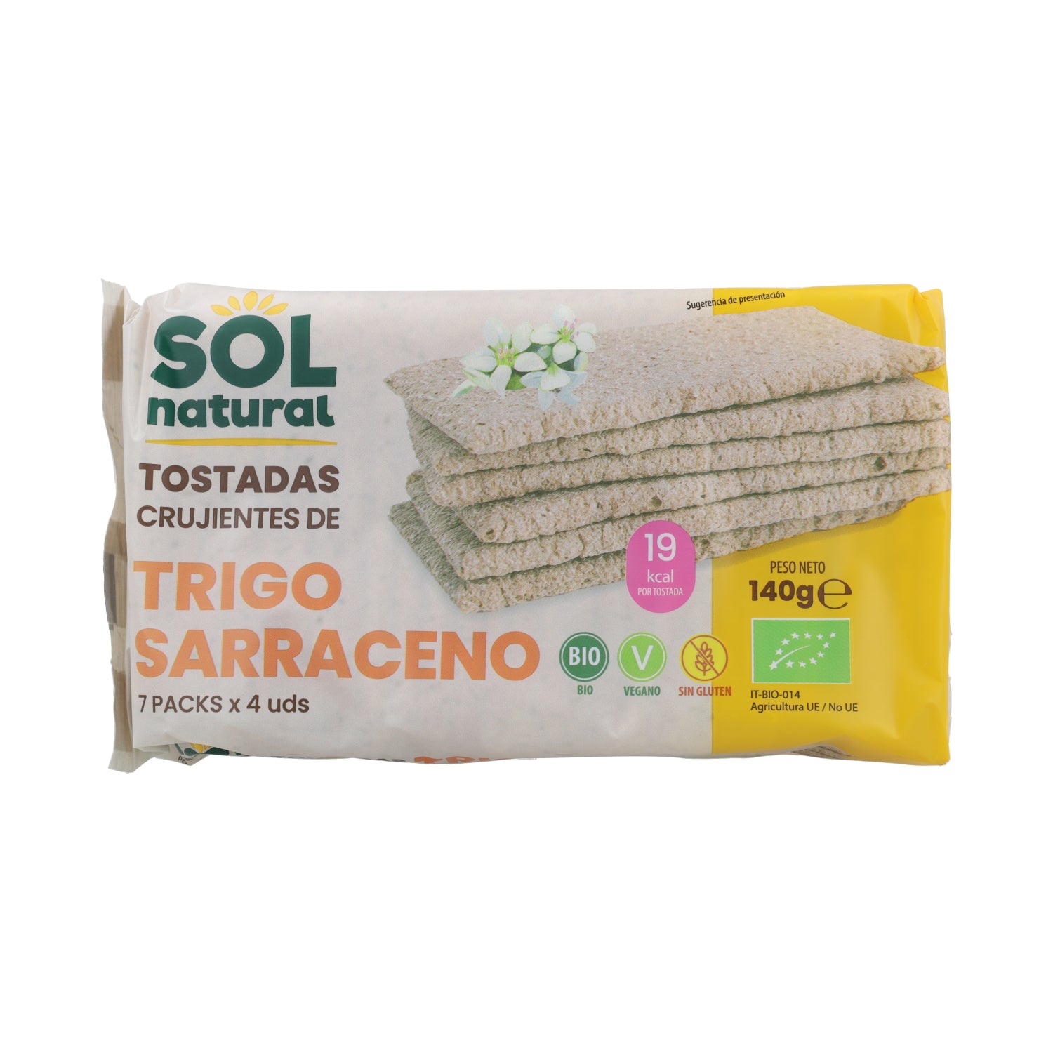 Bezglutenowe tosty z kaszy gryczanej Sol Natural 140 g BIO
