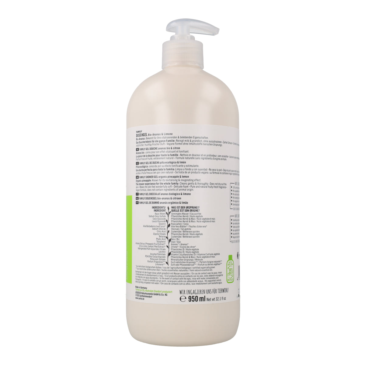 Bio żel pod prysznic o zapachu ananasa i cytryny Sante 950 ml