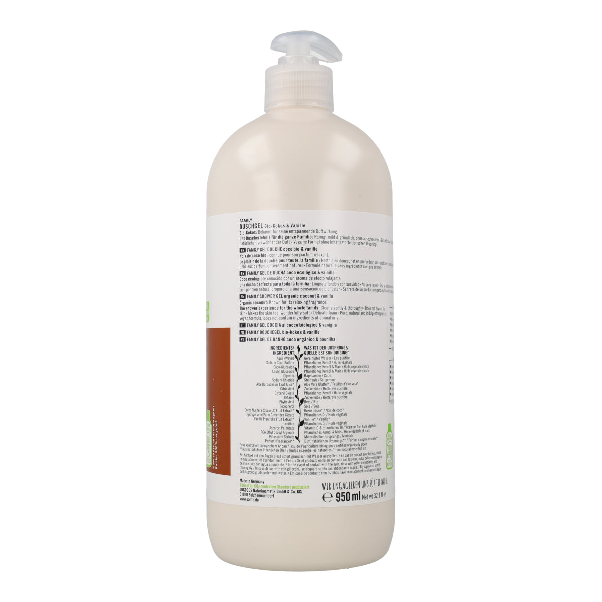Żel pod prysznic BIO kokosowo-waniliowy Sante 950 ml