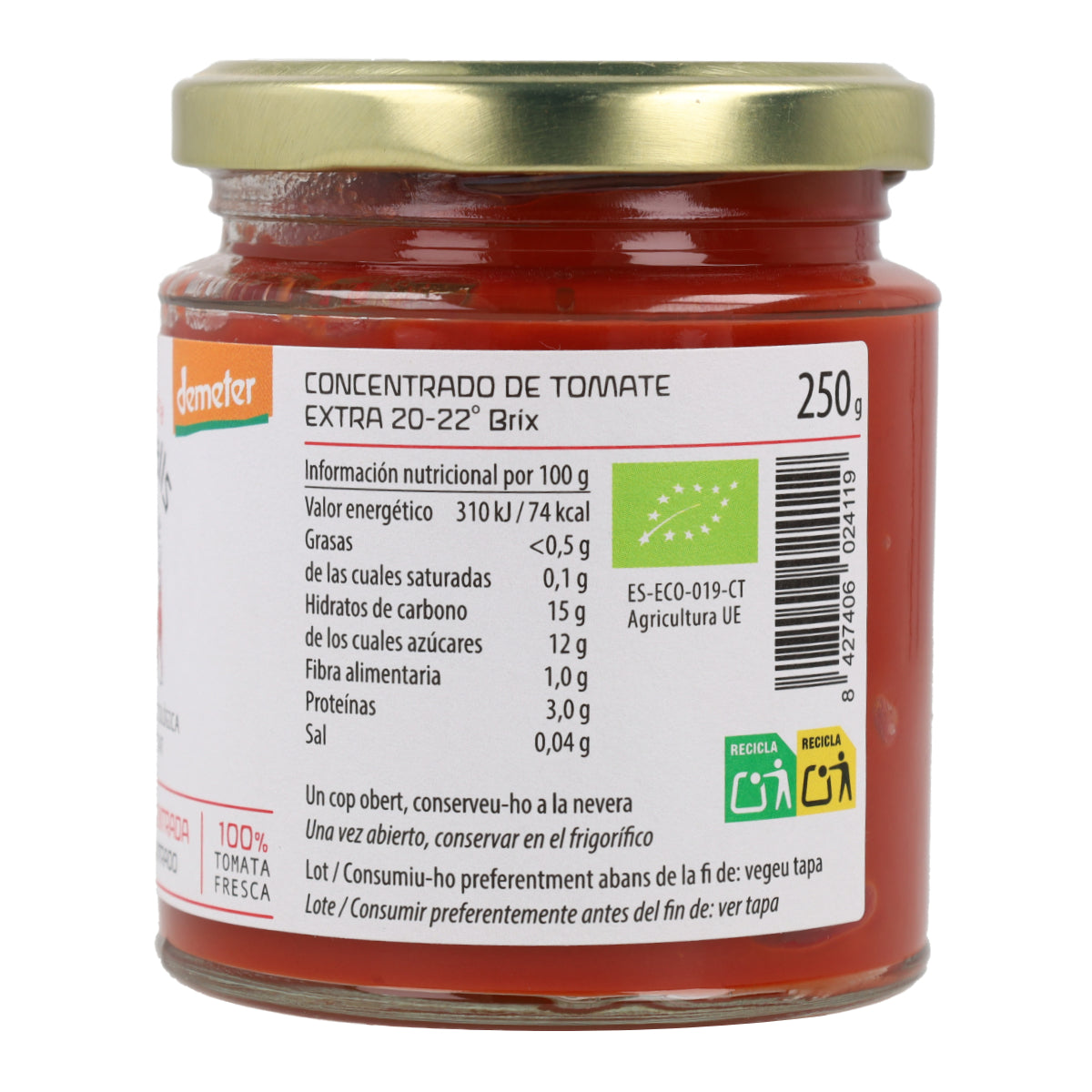 Koncentrat pomidorowy ECO Cal Valls, 250 g