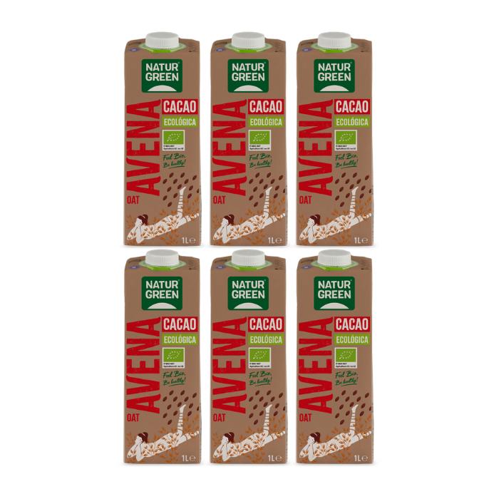 Pack 6 x Bebida de Avena Cacao Bio NaturGreen 1 L