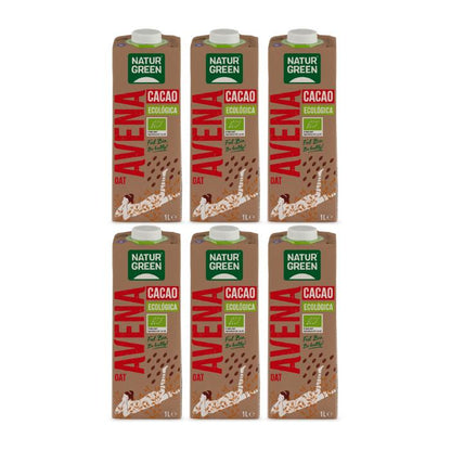 Pack 6 x Bebida de Avena Cacao Bio NaturGreen 1 L