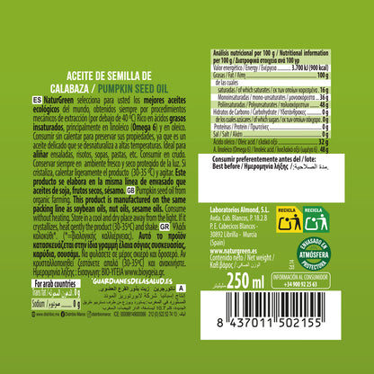 Olej z pestek dyni Bio NaturGreen, 250 ml