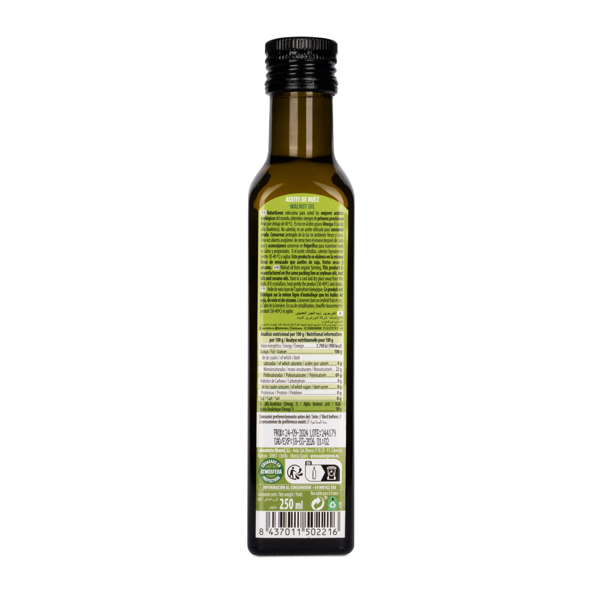 Olej z orzechów włoskich Bio NaturGreen 250 ml