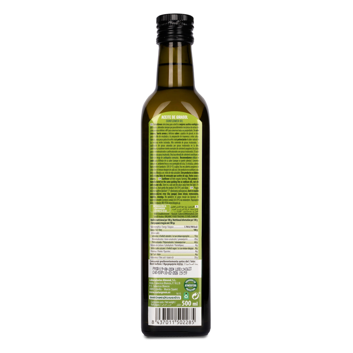 Olej słonecznikowy Naturgreen 500 ml