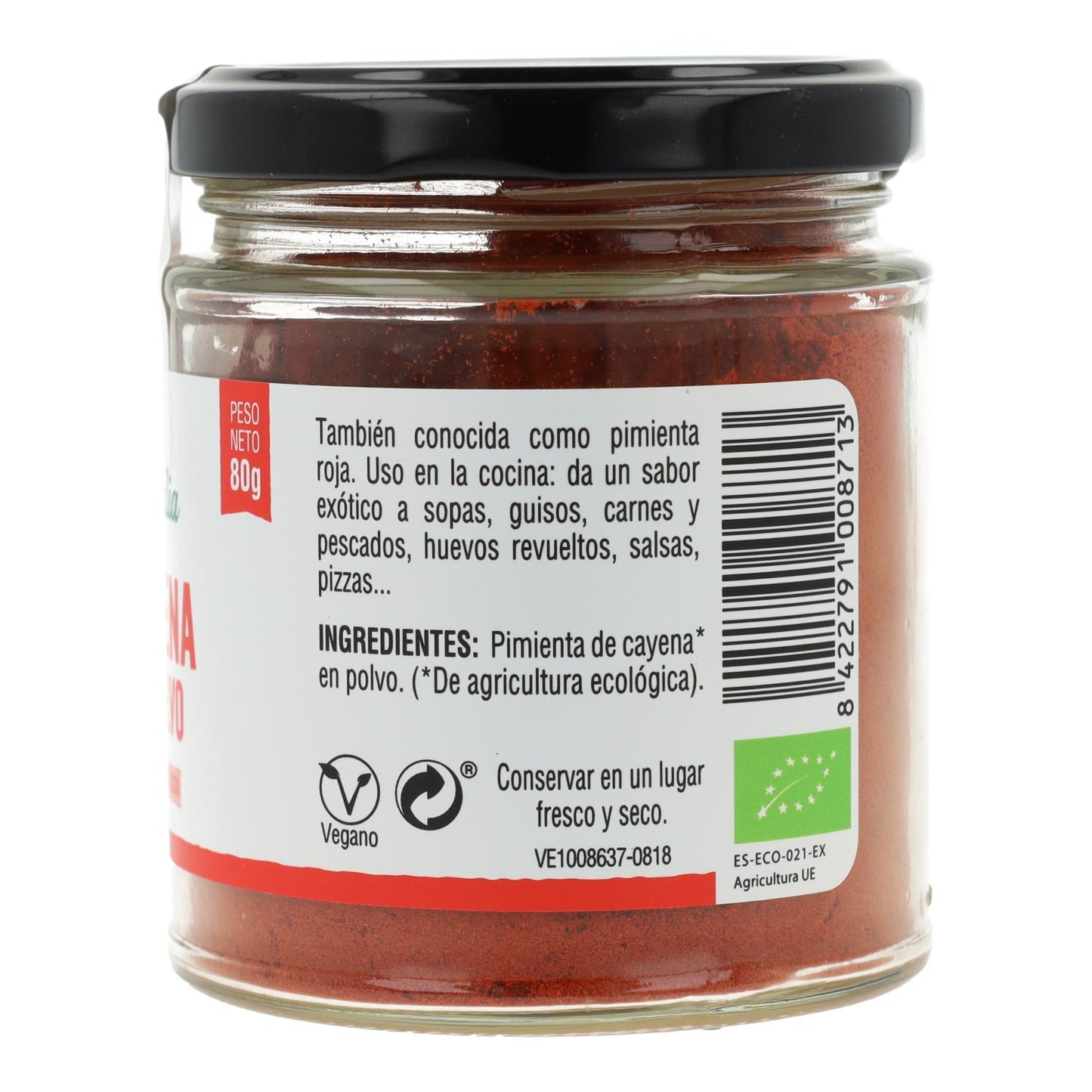 Pimienta de Cayena en polvo Bio Vegetalia 80 g