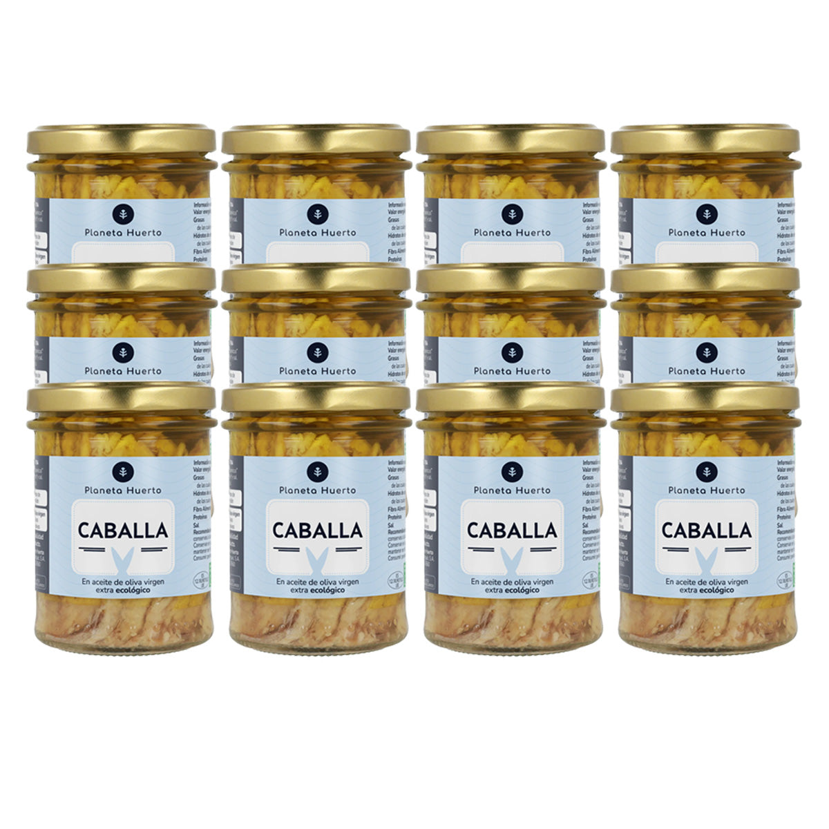 Pack 12x Caballa en aceite de oliva virgen extra ECO Planeta Huerto 190 g