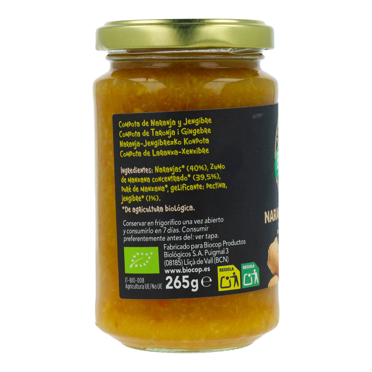 Kompot pomarańczowo-imbirowy BIO Biocop, 265 g