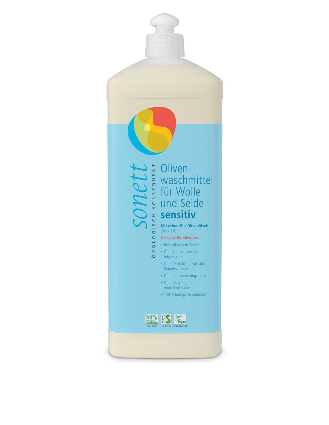 Detergent oliwkowy Sensitive do wełny i jedwabiu Sonett 1 litr