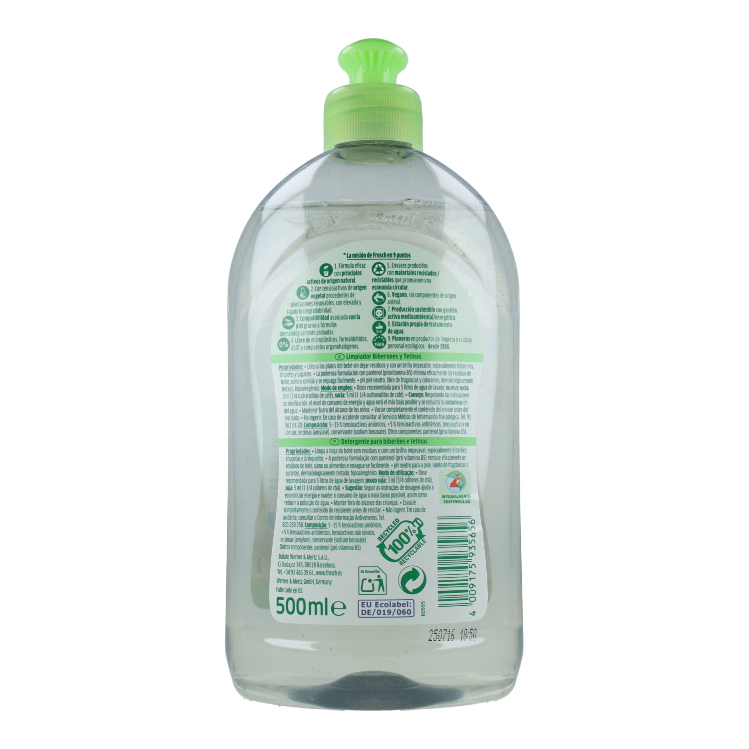 Środek do czyszczenia butelek i smoczków Frosch 500 ml