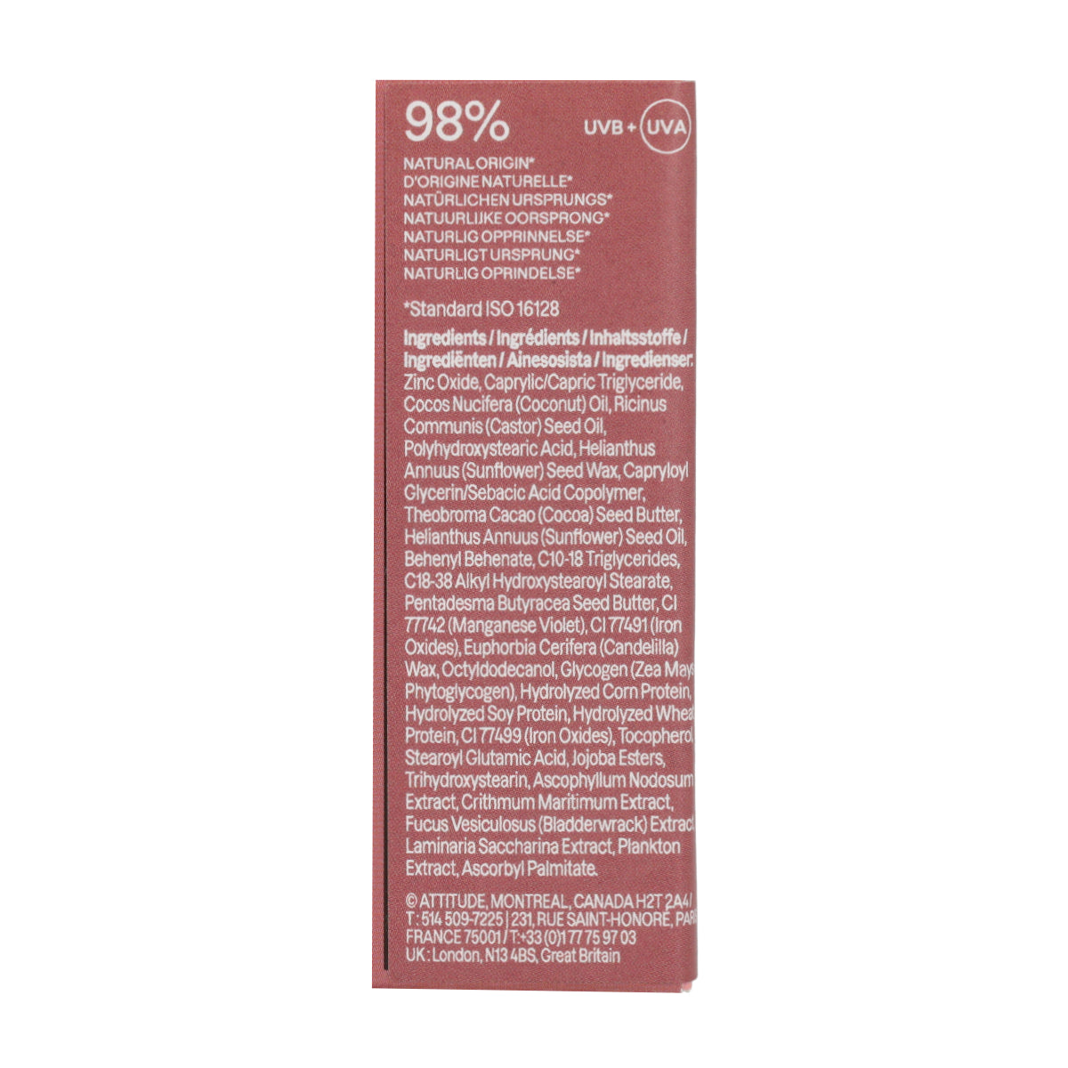 Oceanly - PHYTO-SUN Balsam do ust z kolorem SPF 30 - Terakota, Attitude, 8,5 g