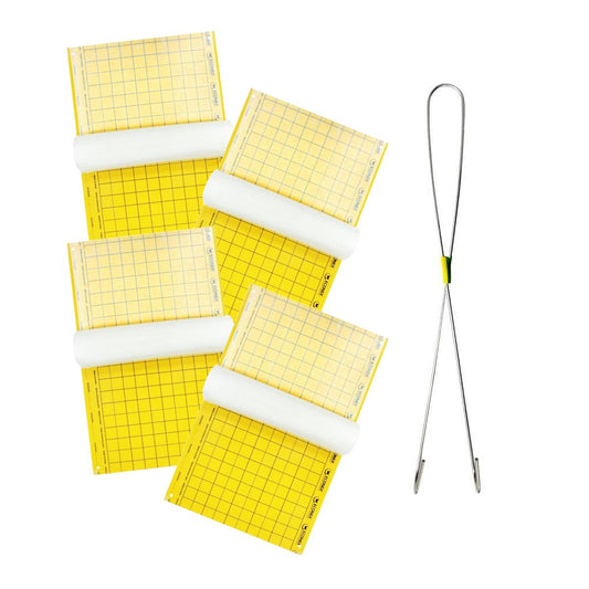 Pack 4 Trampas cromáticas amarillas para mosca blanca y pulgón + colgador Econex