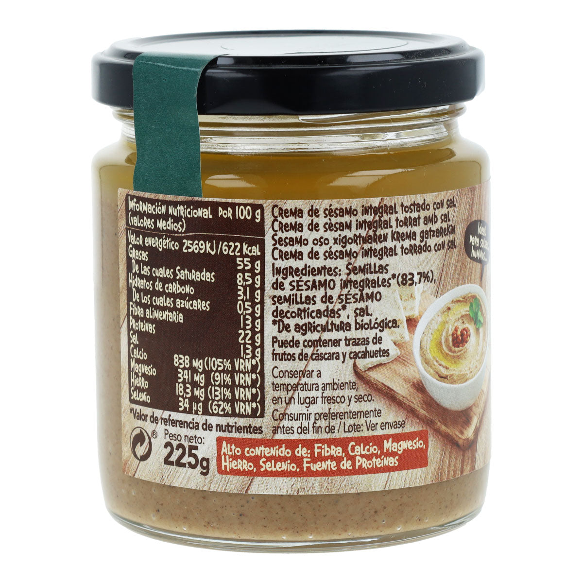 Tahini pełnoziarniste prażone z solą Biocop 225 g