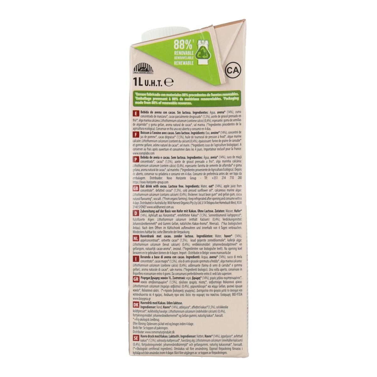 Pack 2uds Bebida de Avena Choco NaturGreen 1 L