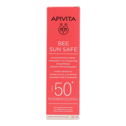 Krem przeciwsłoneczny łagodzący Hydra Sensitive SPF50 Apivita 50 ml