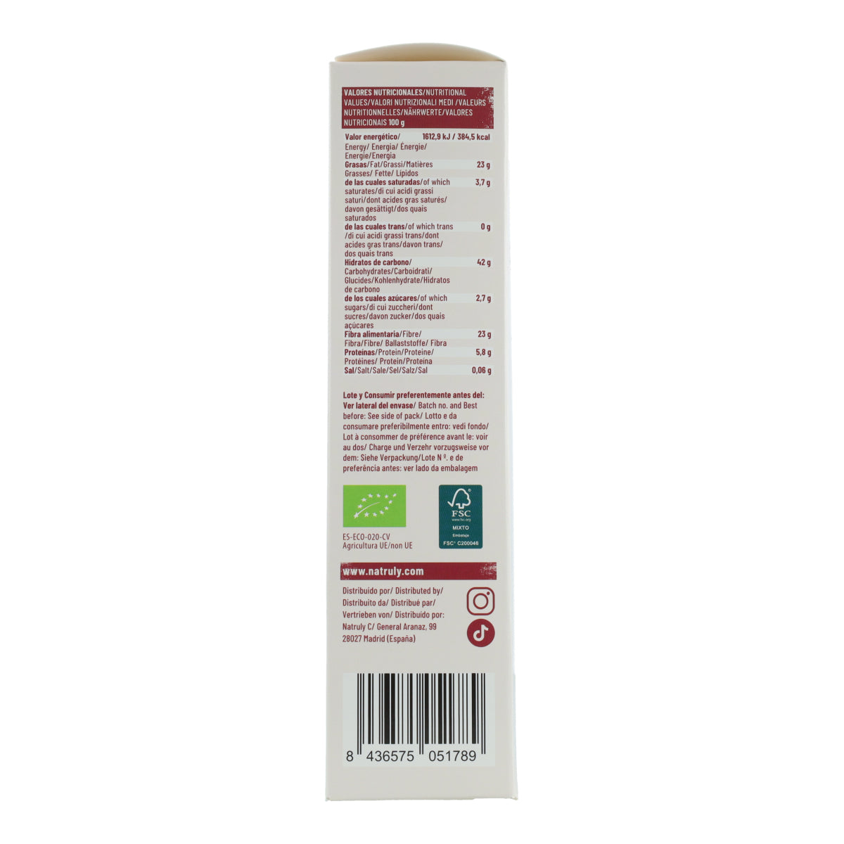 Ciasteczka BIO o smaku cynamonowym Natruly 125 g