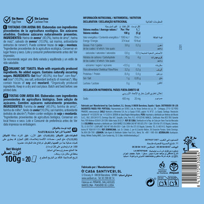 Lekkie i chrupiące tosty owsiane Santiveri 100 g
