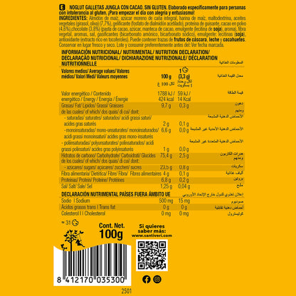 Ciasteczka Jungla Cacao bezglutenowe Santiveri Noglut 100 g