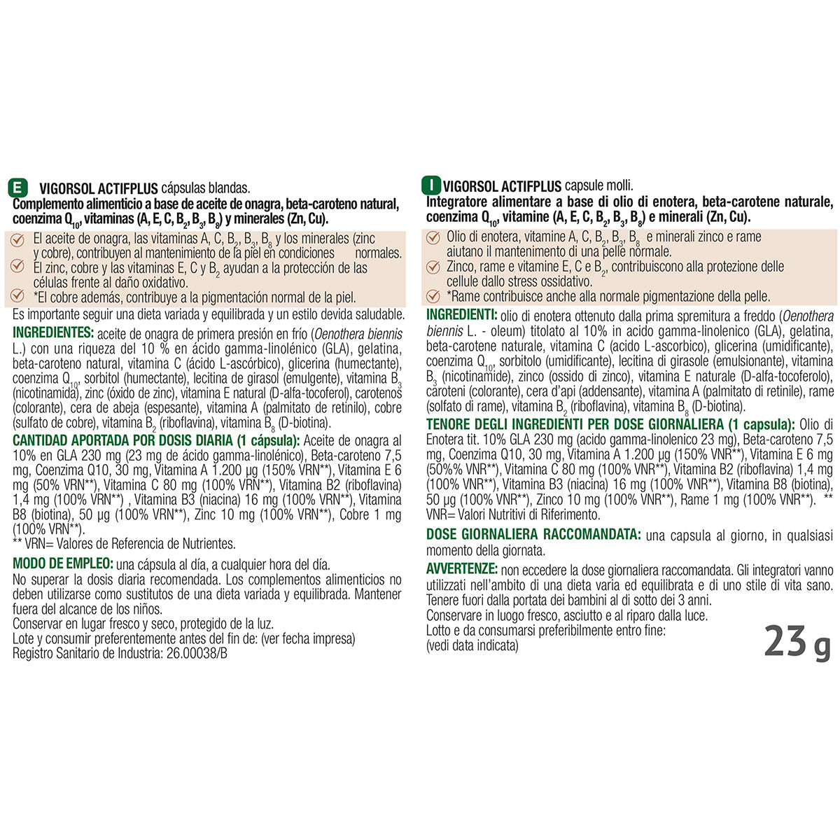 Vigor Sol Aptif PLus Santiveri 30 kapsułek