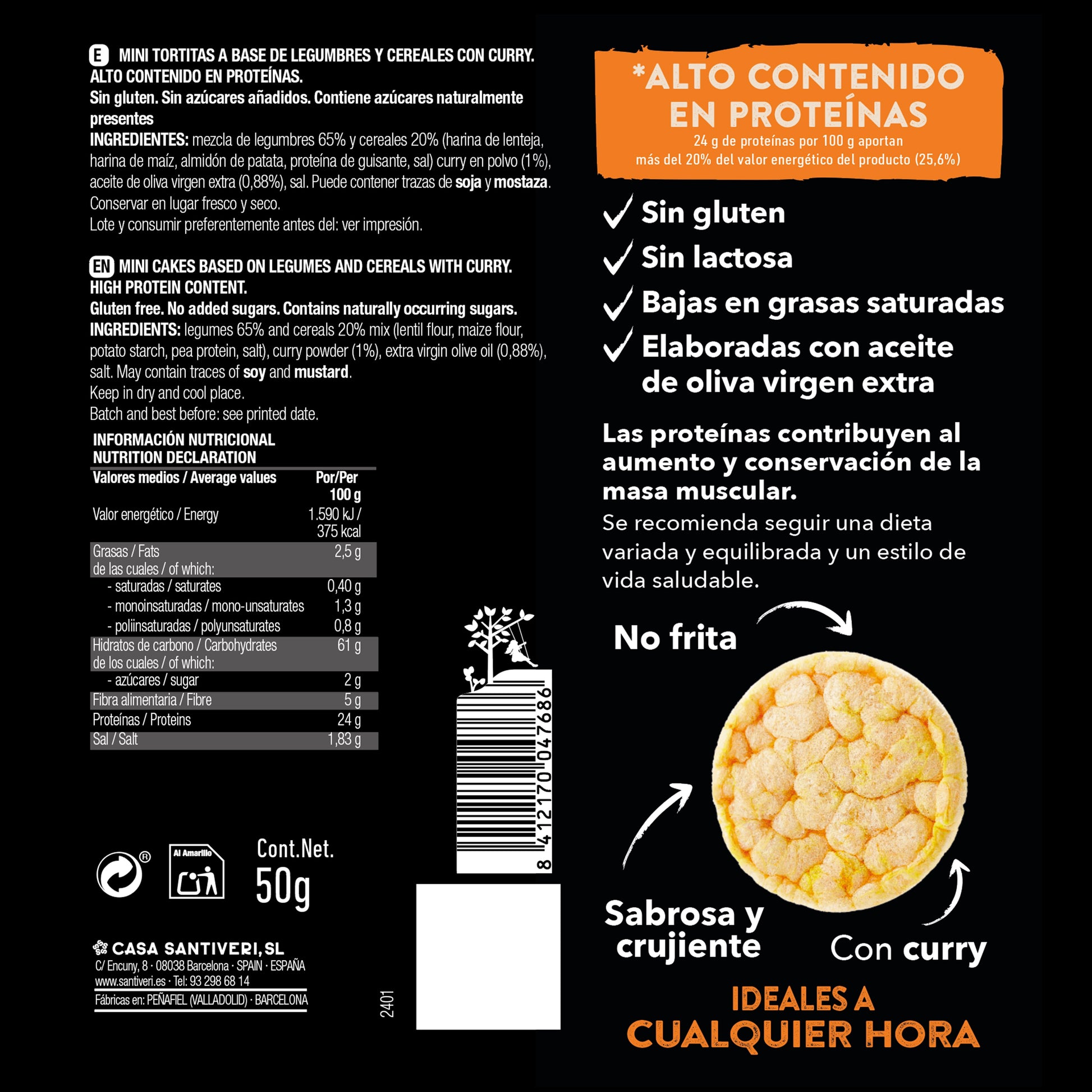 Mini naleśniki proteinowe curry SANTIVERI 50 g